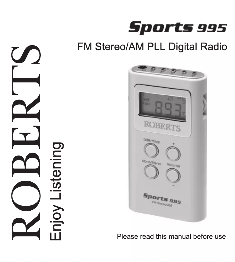 Page n°1 - Manuel utilisateur Roberts Sports 995