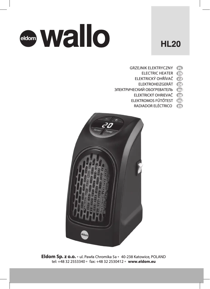Page n°1 - Manuel utilisateur Eldom Wallo HL20