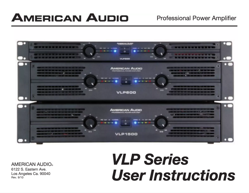 Page 1 de la notice Manuel utilisateur American Audio VLP 600