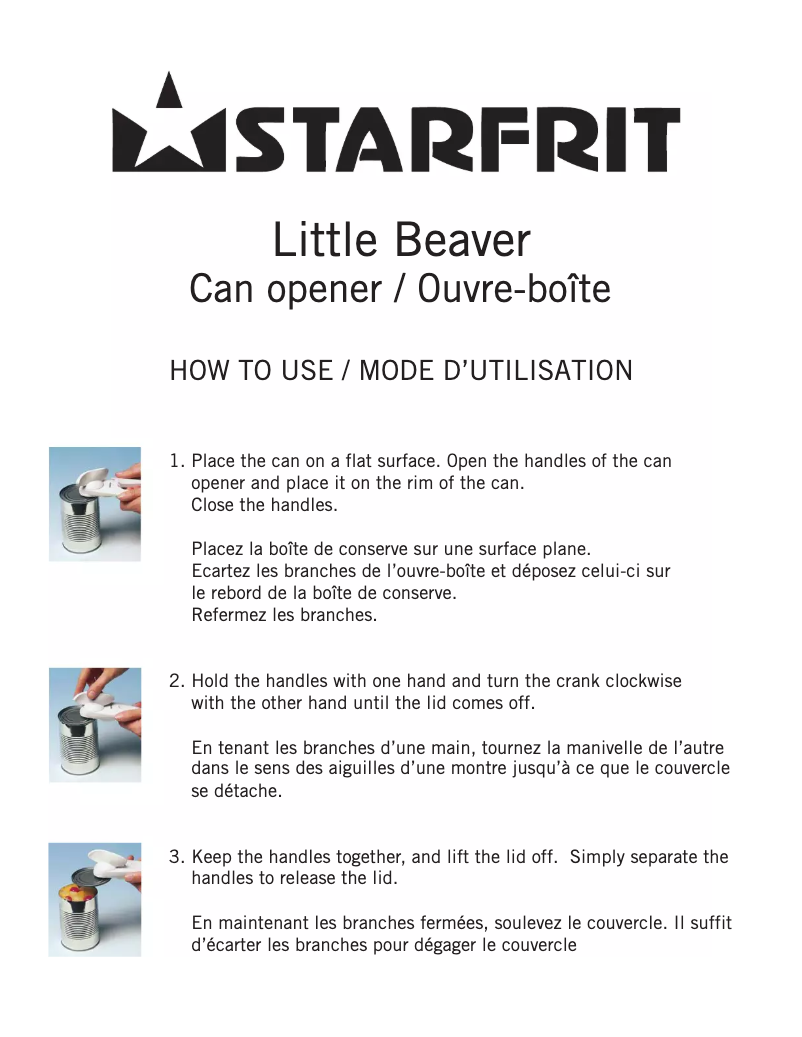 Page 1 de la notice Manuel utilisateur Starfrit 093208-012-0000
