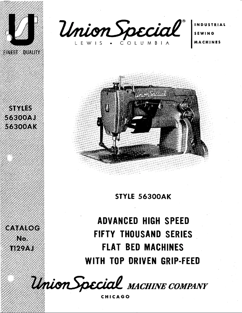 Page 1 de la notice Manuel utilisateur Union Special 56300AK