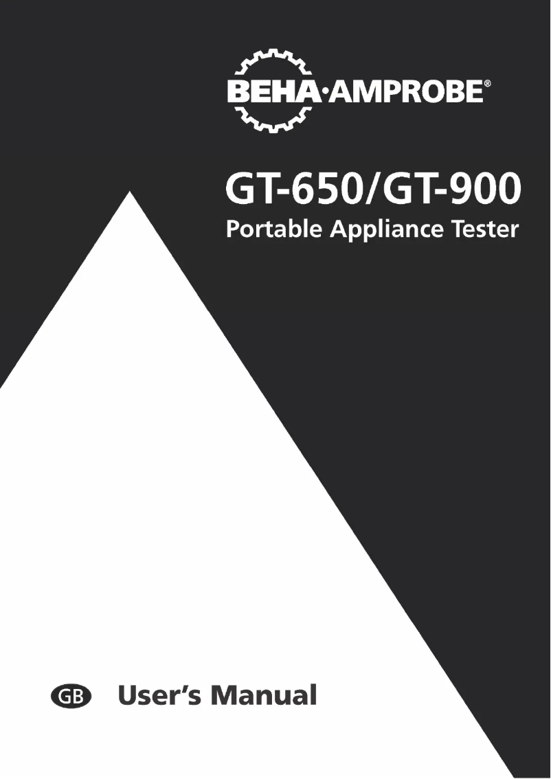 Page n°1 - Manuel utilisateur Beha-Amprobe GT-900-CH