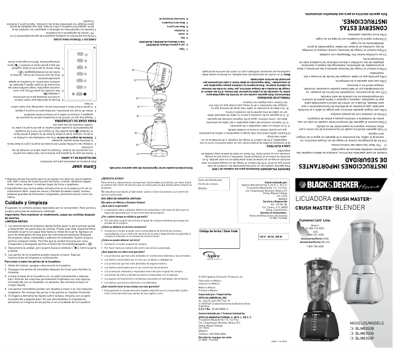 Página 1 del manual Manual de usuario Black & Decker BLM6350G