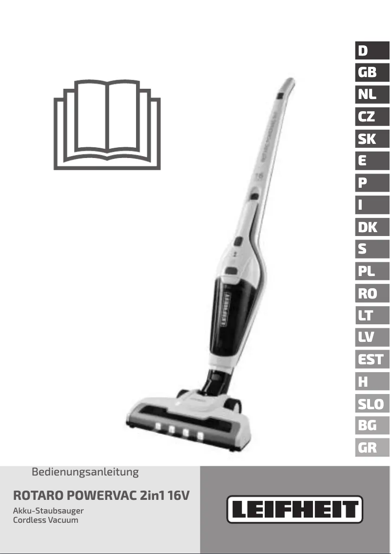 Page 1 de la notice Manuel utilisateur Leifheit Rotaro PowerVac 2in1 16V 11927