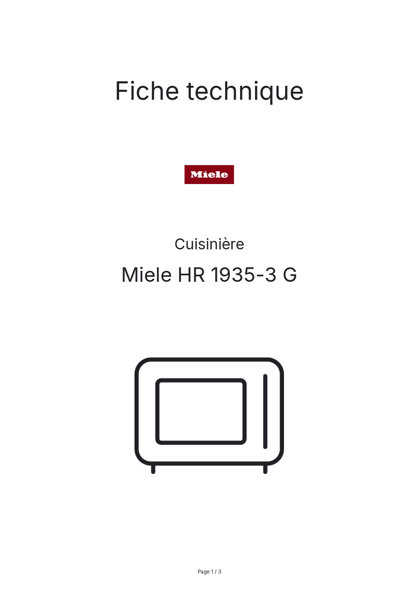 Image de la première page du manuel de l'appareil HR 1935-3 G