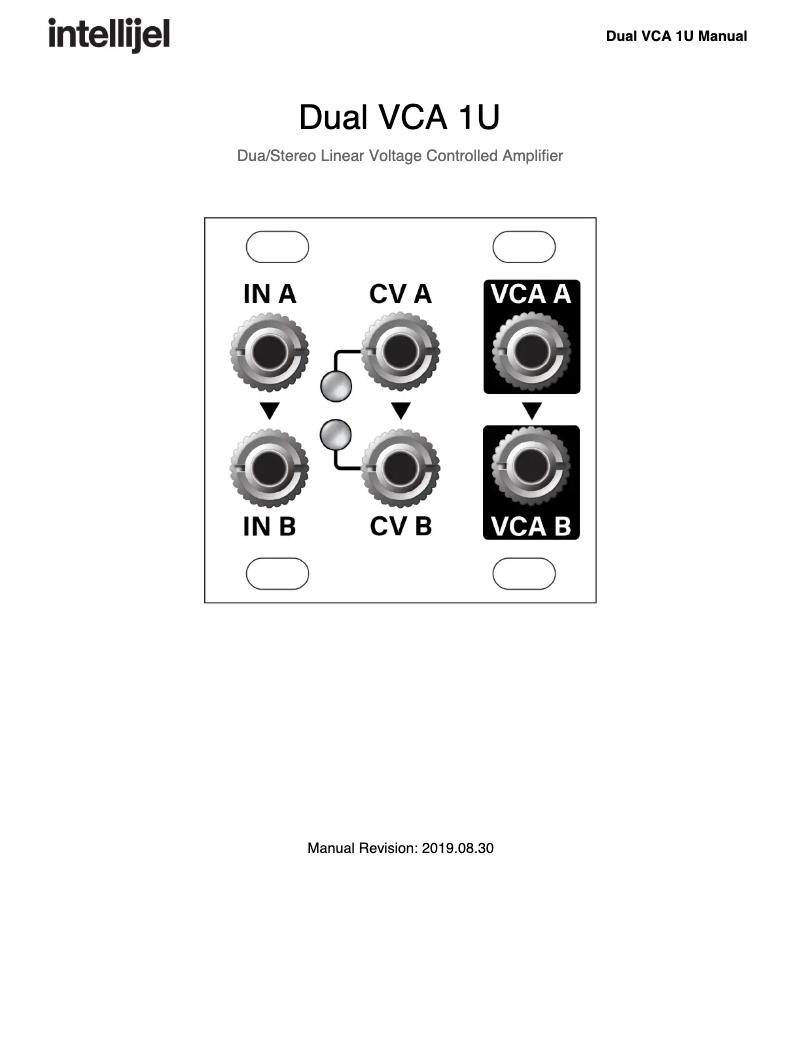 Page 1 de la notice Manuel utilisateur Intellijel Dual VCA 1U