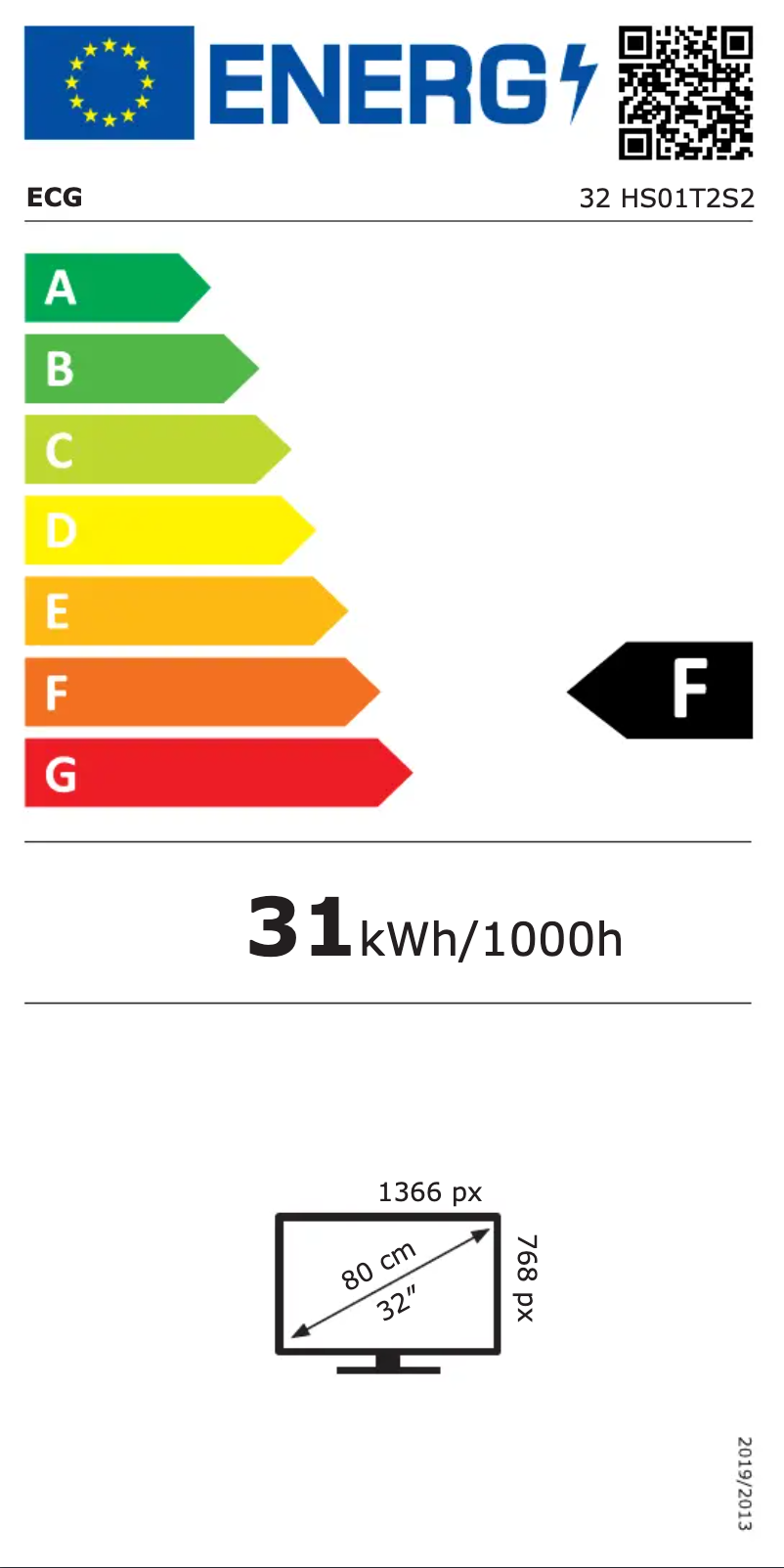 Page n°1 - Label énergétique ECG 32 HS01T2S2