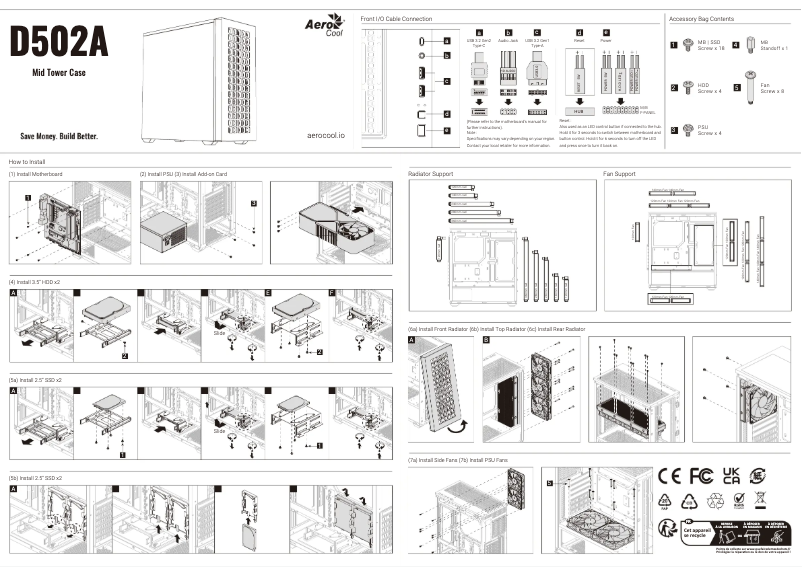 Page 1 de la notice Manuel utilisateur AeroCool D502A
