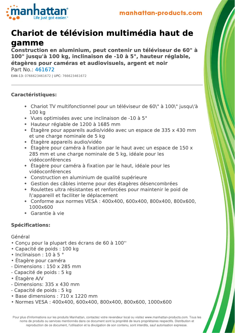 Page n°1 - Fiche technique Manhattan 461672