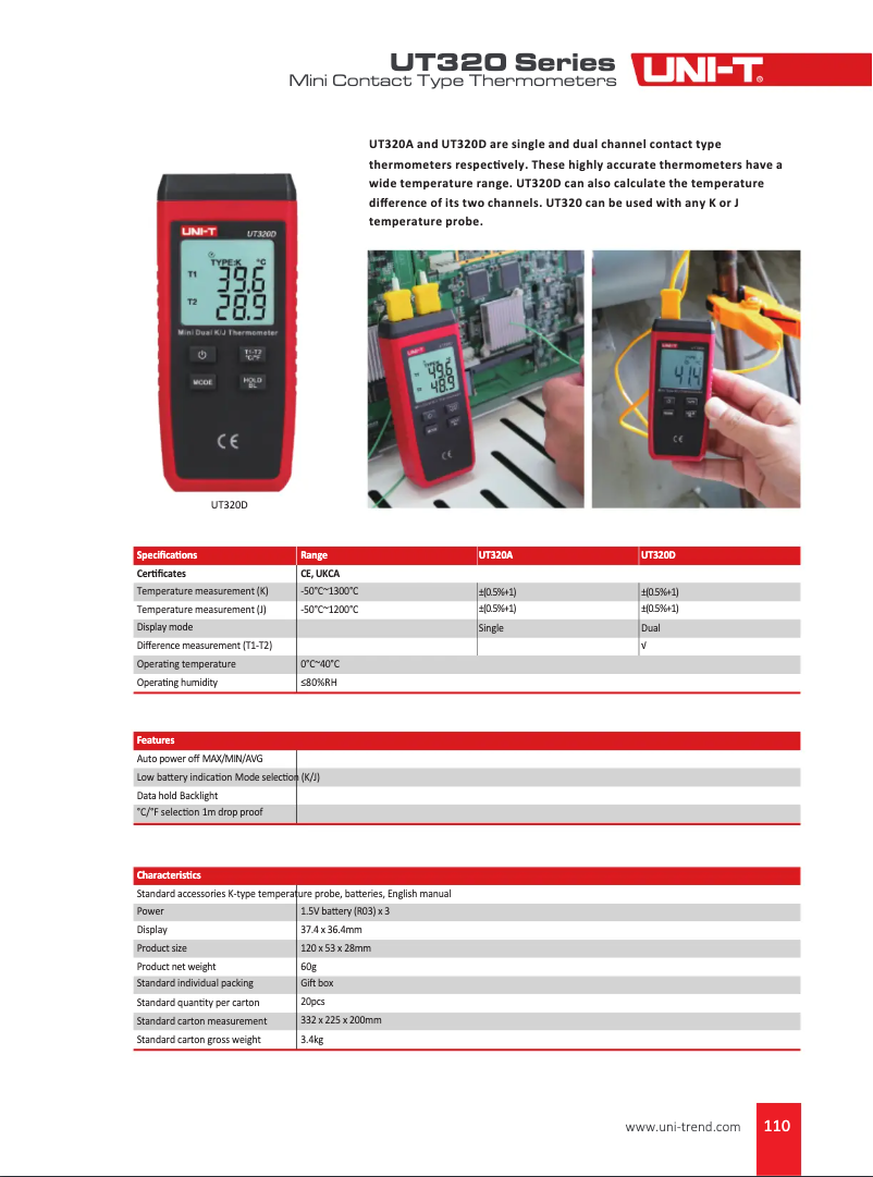 Página 1 del manual Manual de usuario Uni-T UT320D