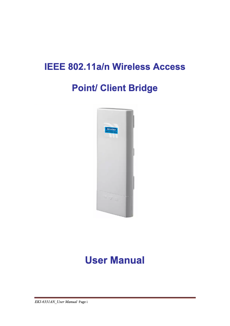 Page n°1 - Manuel utilisateur Advantech EKI-6331AN