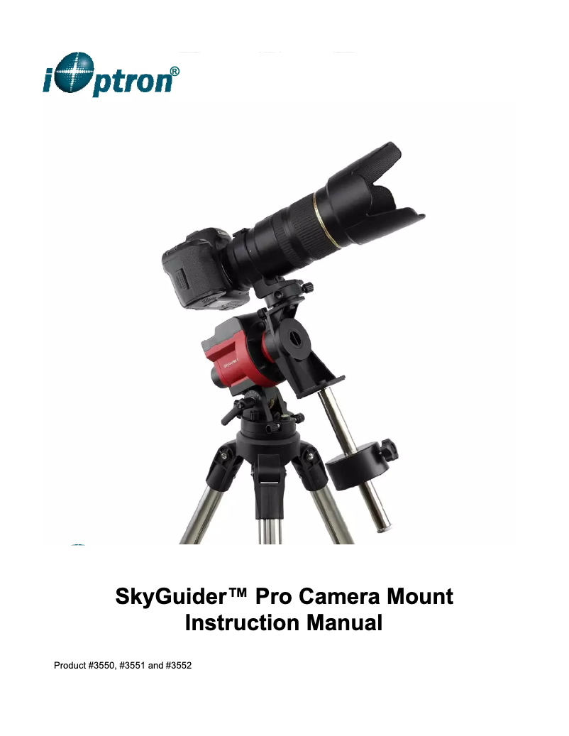 Page n°1 - Manuel utilisateur iOptron SkyGuider