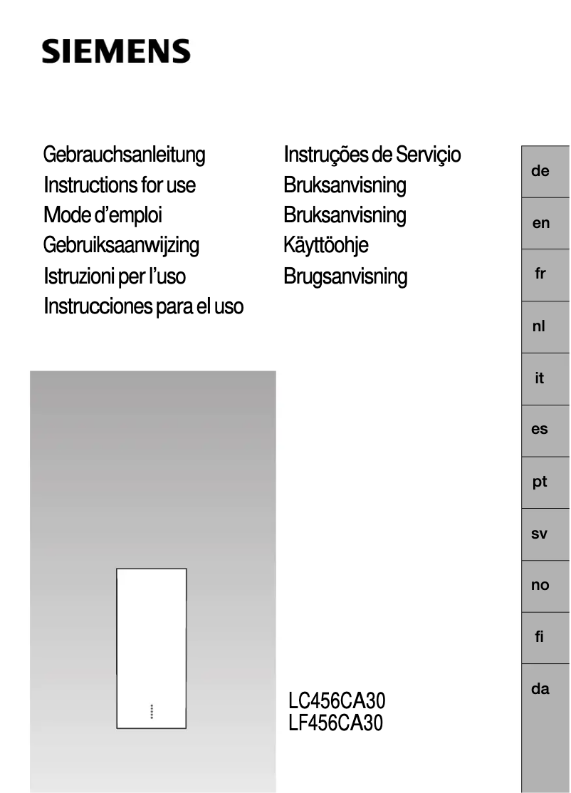 Page 1 de la notice Manuel utilisateur Siemens LC456CA30
