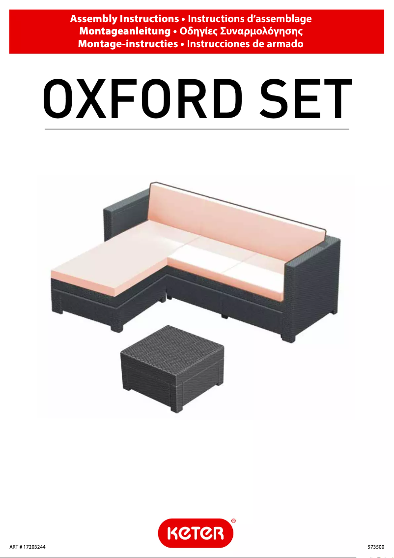 Image de la première page du manuel de l'appareil Oxford Set