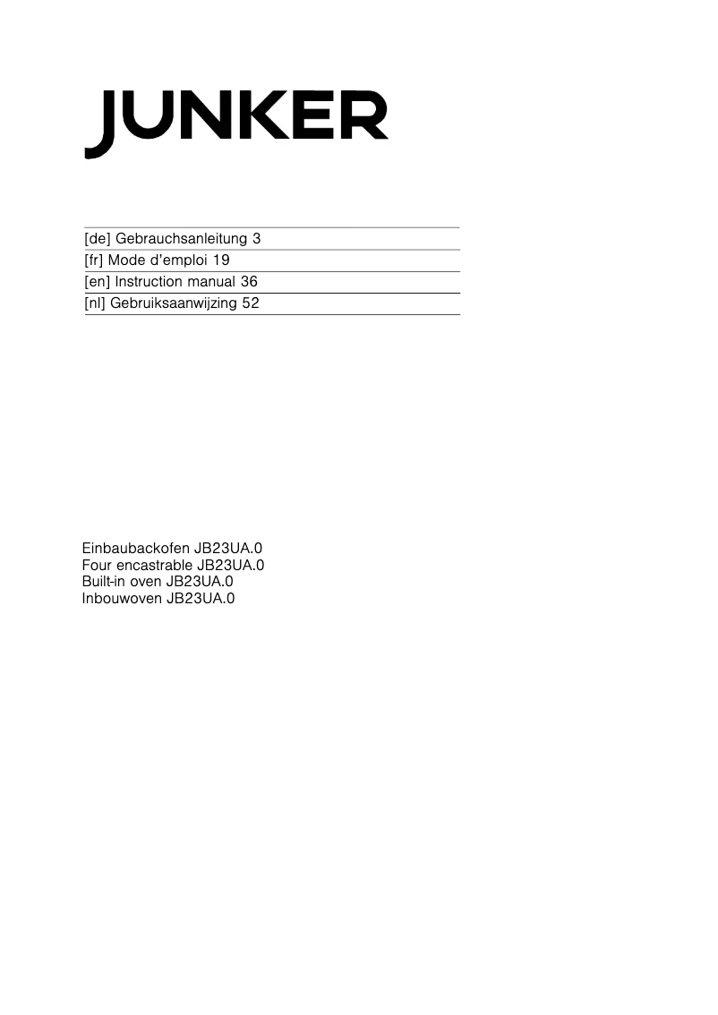 Image de la première page du manuel de l'appareil JB23UA50