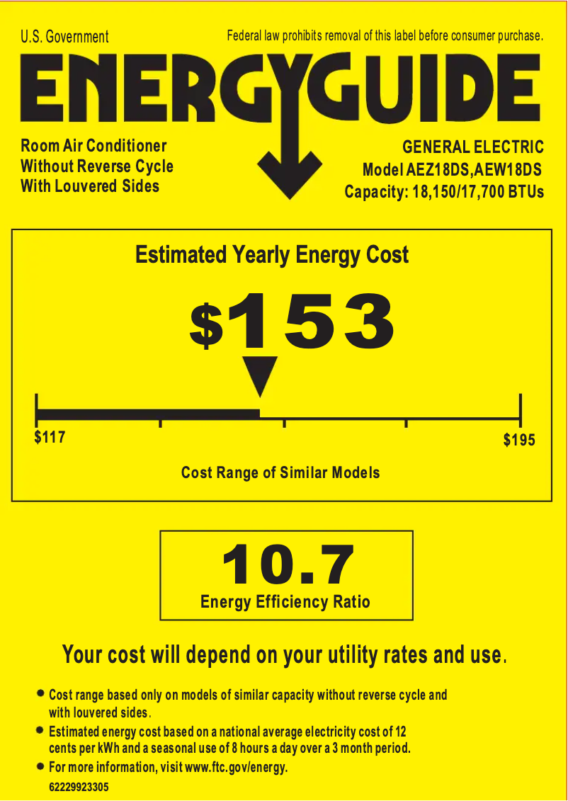 Image de la première page du manuel de l'appareil AEW18DS