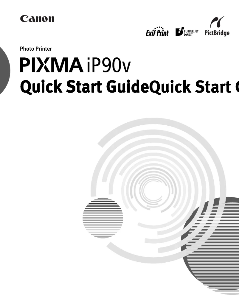 Page 1 de la notice Guide de démarrage rapide Canon Pixma iP90v