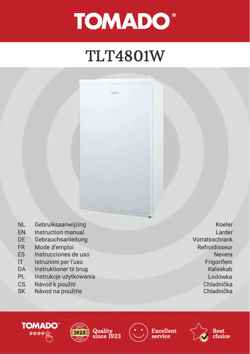 Page 1 de la notice Manuel utilisateur Tomado TLT4801W