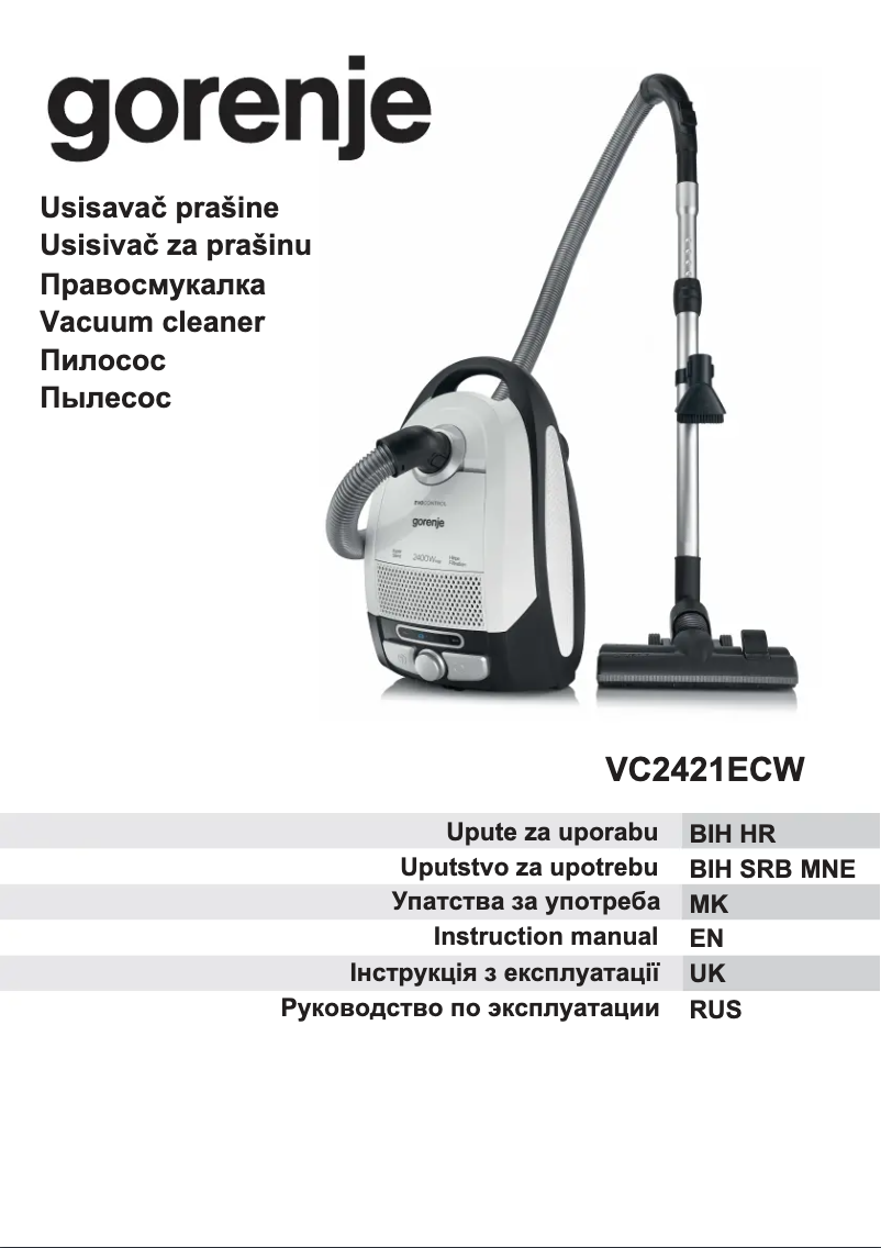 Page n°1 - Manuel utilisateur Gorenje VC2421ECW