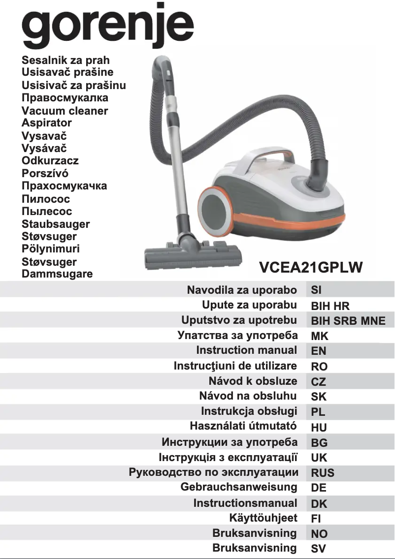 Página 1 del manual Manual de usuario Gorenje VCEA21GPLW