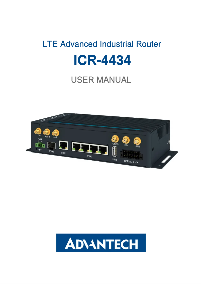 Page n°1 - Manuel utilisateur Advantech ICR-4434