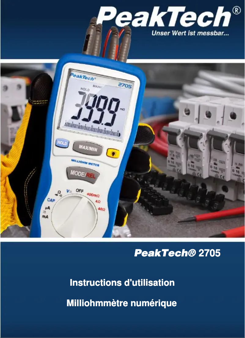 Page n°1 - Manuel utilisateur PeakTech 2705