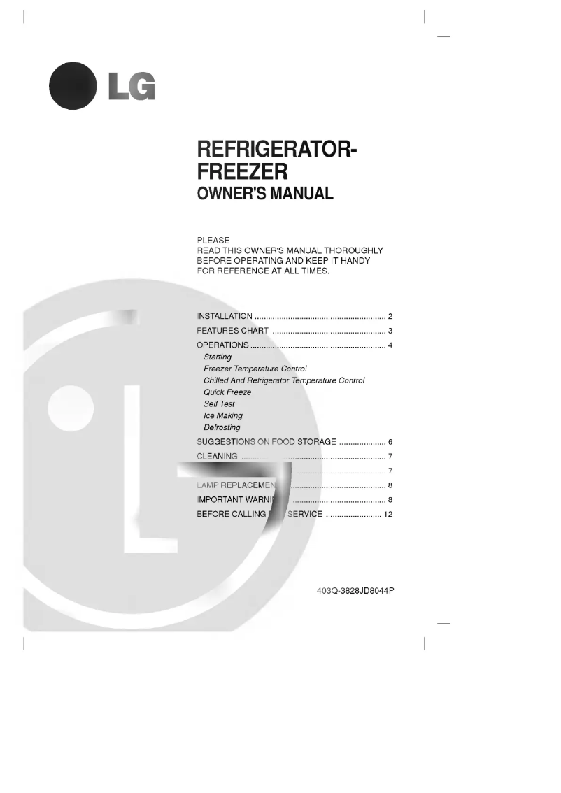 Página 1 del manual Manual de usuario LG GR-403SLQF