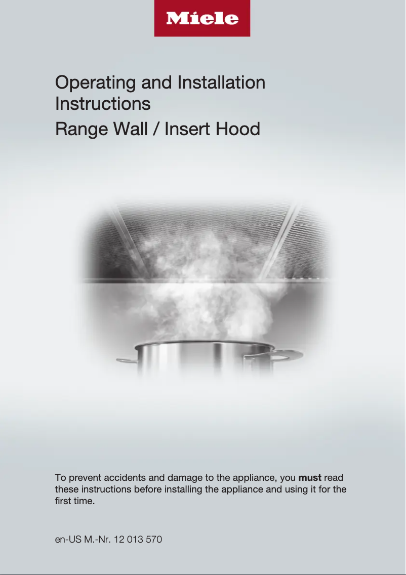 Page n°1 - Guide d'installation Miele DAR 1230-3
