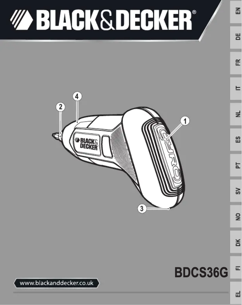 Page 1 de la notice Manuel utilisateur Black & Decker Gyro Driver BDCS36G