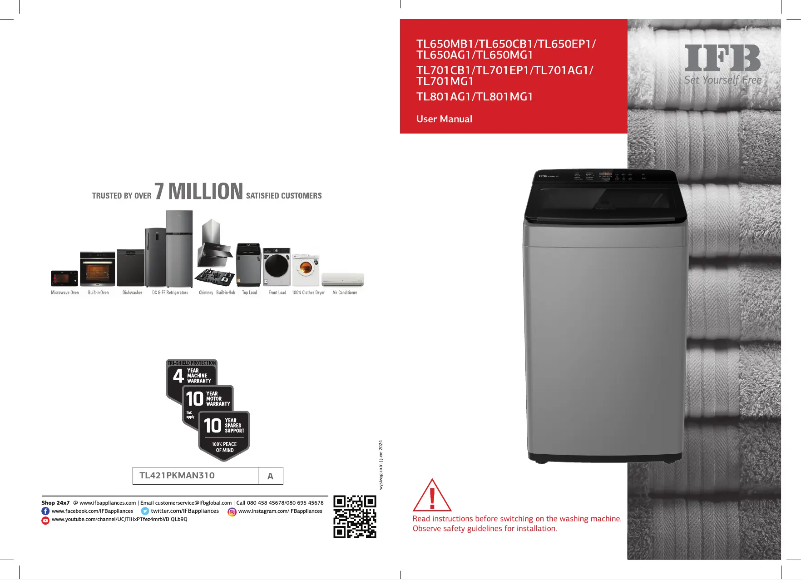 Page 1 de la notice Manuel utilisateur IFB TL801MG1