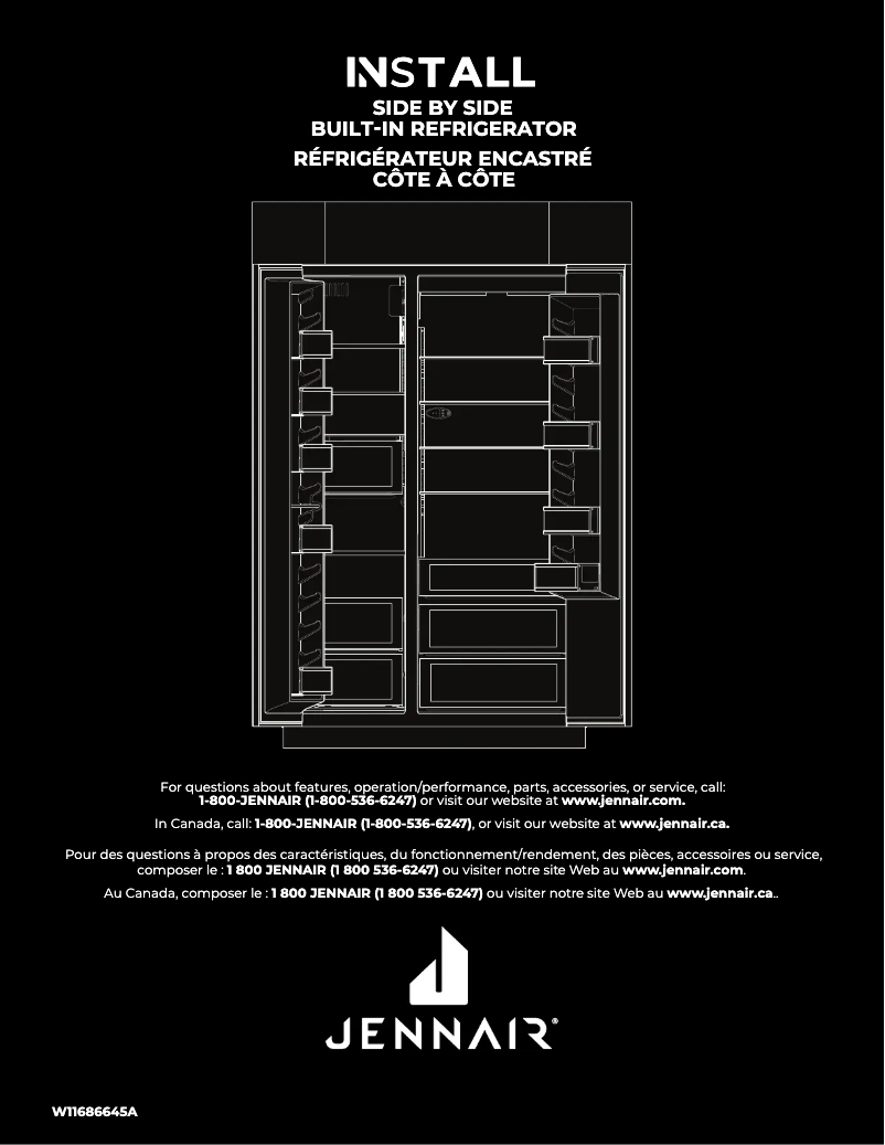Page 1 de la notice Guide d'installation Jenn-Air JBSFS48NMX