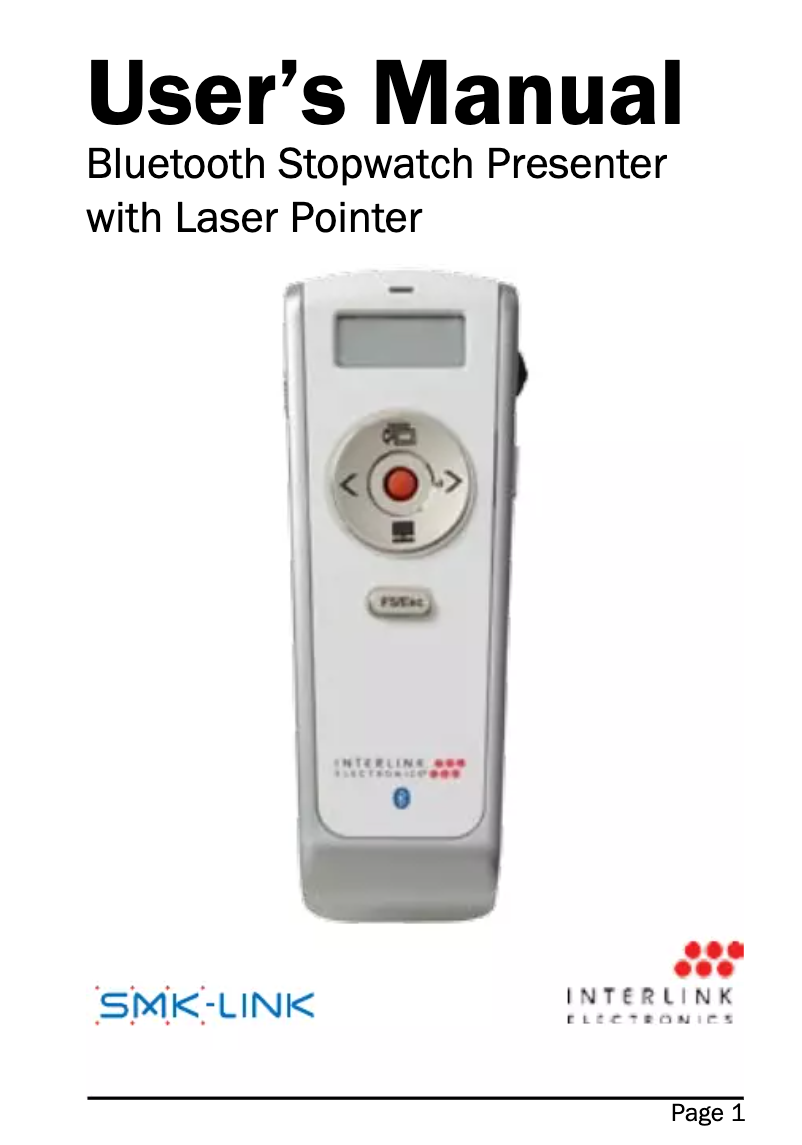 Page 1 de la notice Manuel utilisateur SMK-Link VP4570