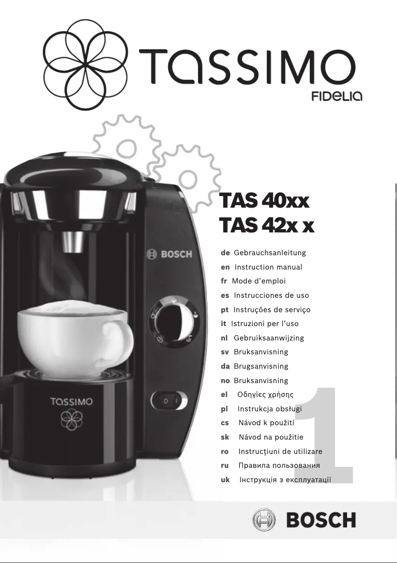Image de la première page du manuel de l'appareil Tassimo Fidelia TAS4000