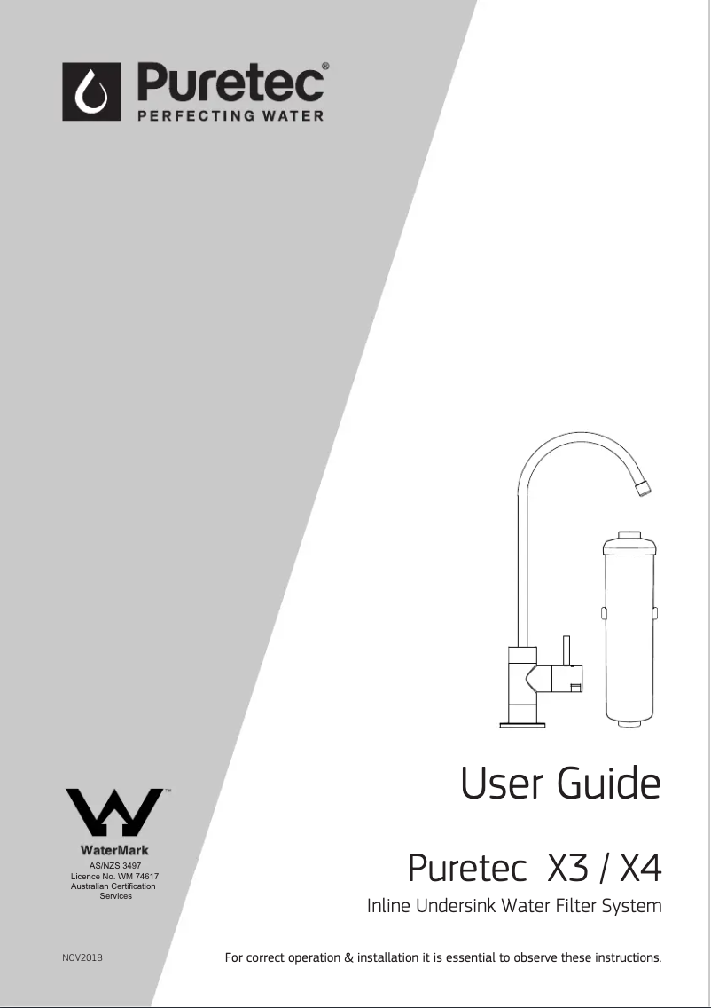 Página 1 del manual Manual de usuario Puretec X4