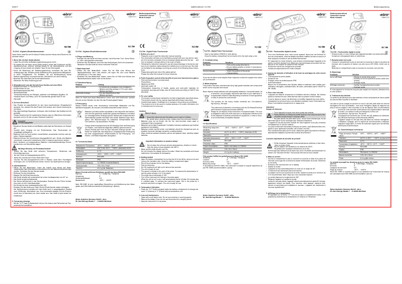 Page n°1 - Manuel utilisateur Ebro TLC 700