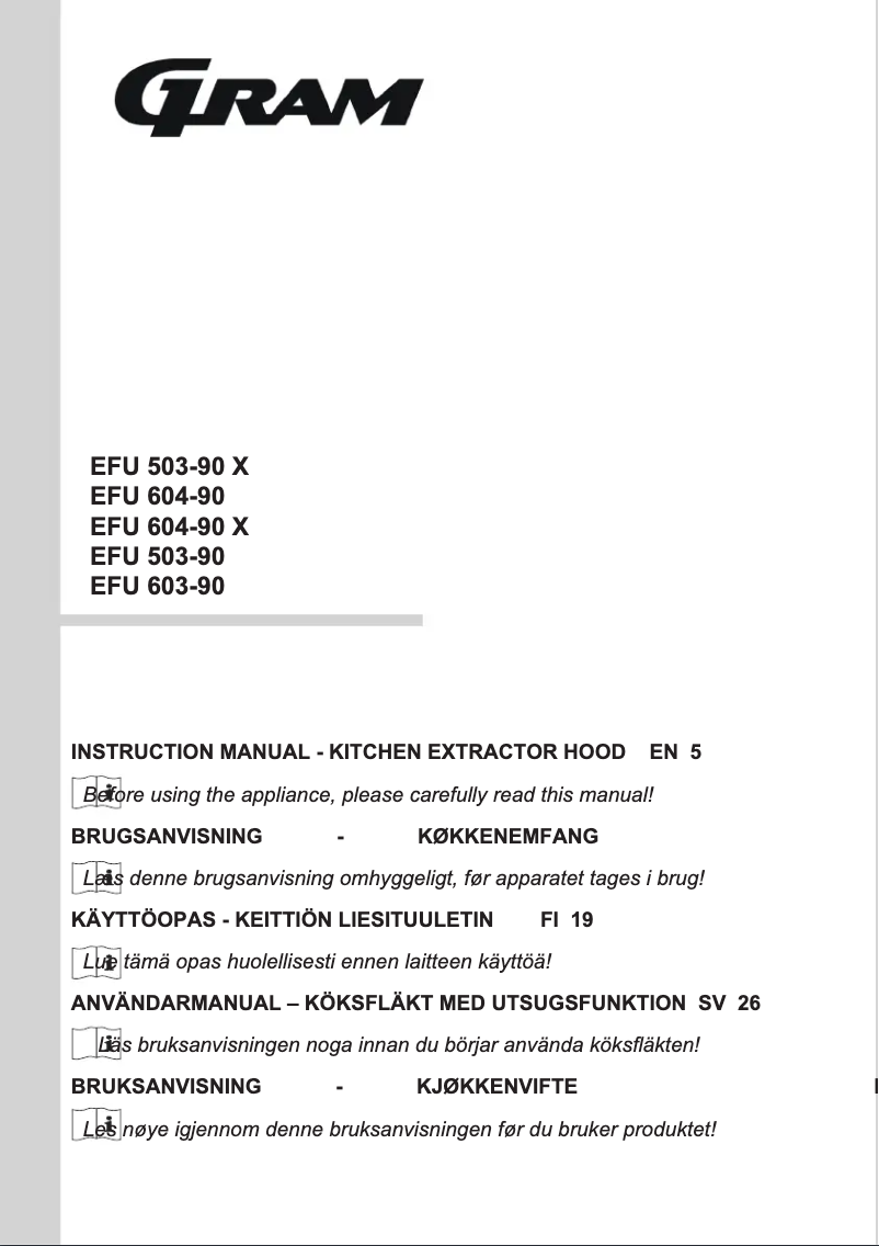 Page 1 de la notice Mode d'emploi Gram EFU 604-90