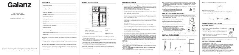 Página 1 del manual Manual de instrucciones Galanz GLR12TBEEFR