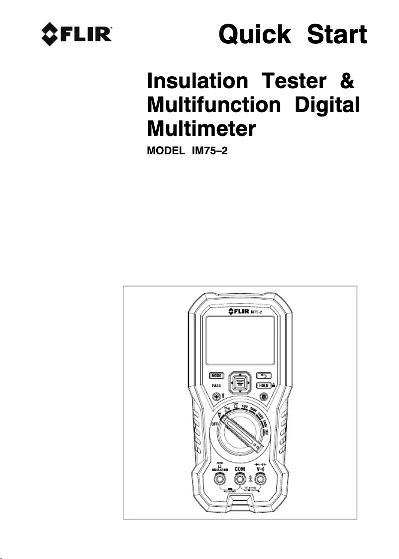Page 1 de la notice Guide de démarrage rapide FLIR IM75-2