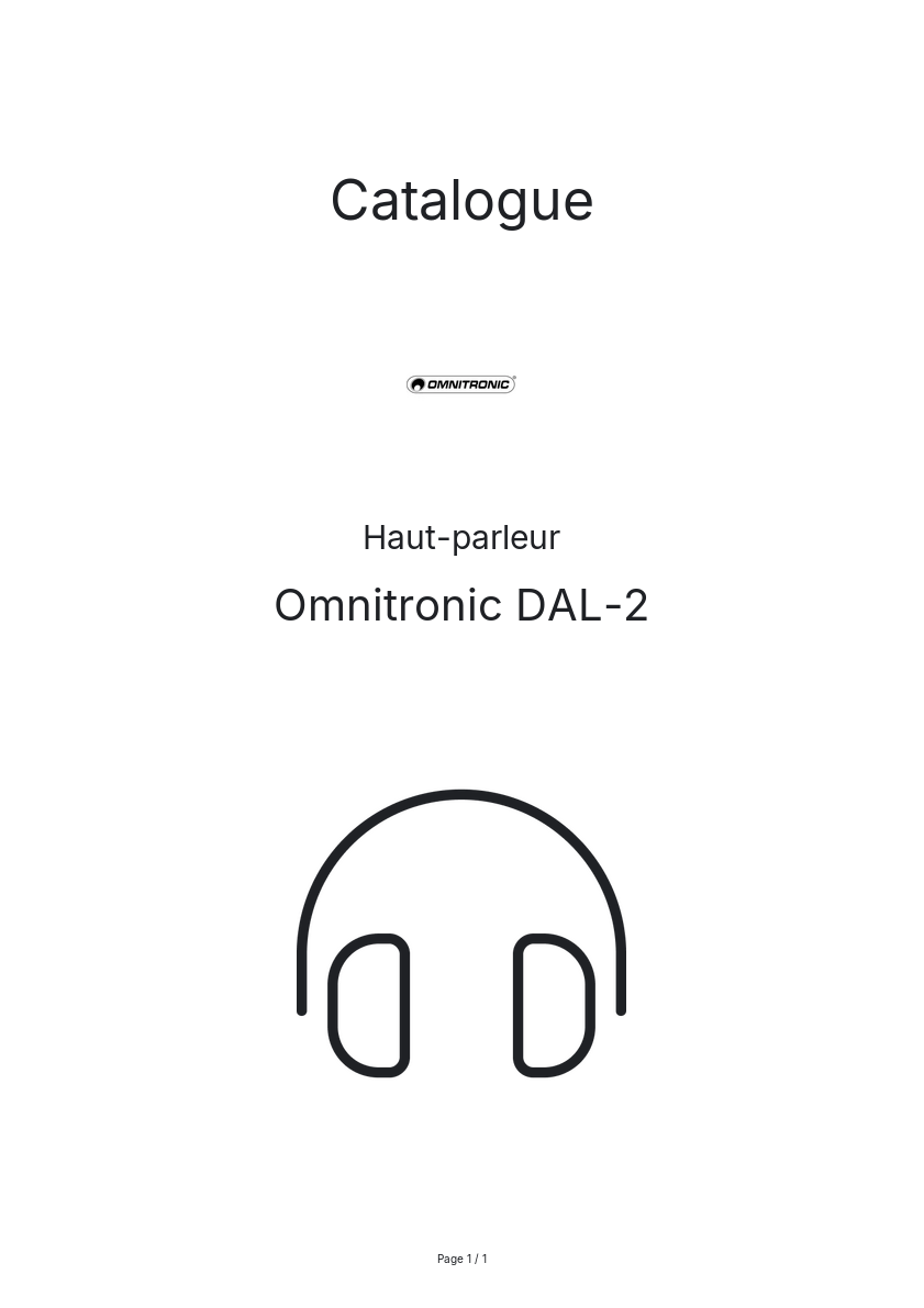 Page n°1 - Catalogue Omnitronic DAL-2