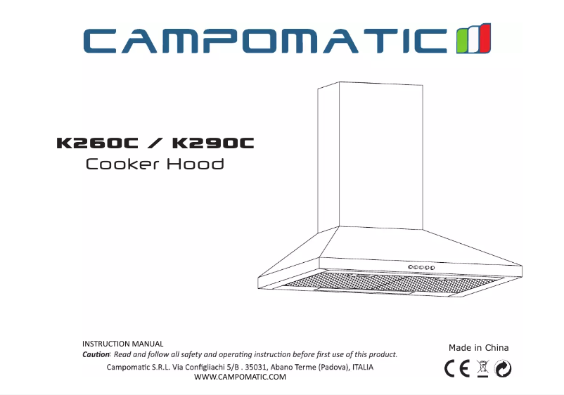 Page n°1 - Manuel utilisateur Campomatic K260C