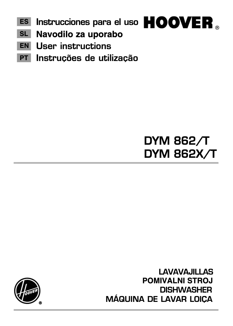 Page 1 de la notice Manuel utilisateur Hoover DYM 862X-AUS