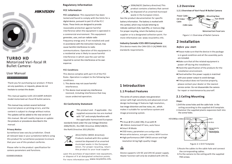 Página 1 del manual Manual de usuario Hikvision DS-2CE16D9T-AIRAZH