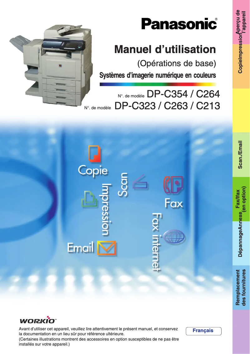Image de la première page du manuel de l'appareil DP-C323
