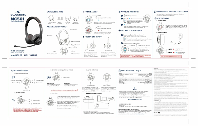 Image de la première page du manuel de l'appareil MC501