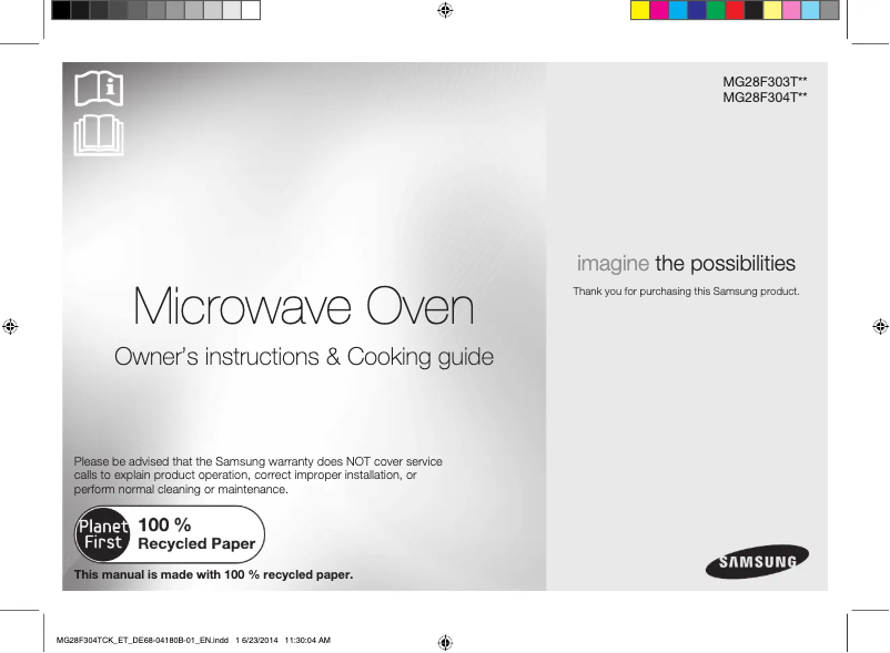 Page n°1 - Manuel utilisateur Samsung MG28F304TJS