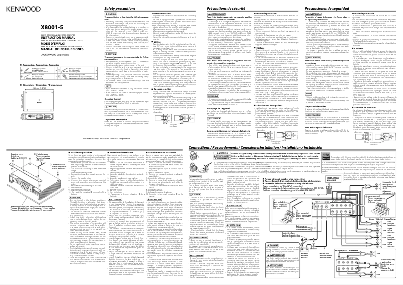 Page n°1 - Manuel utilisateur Kenwood X8001-5