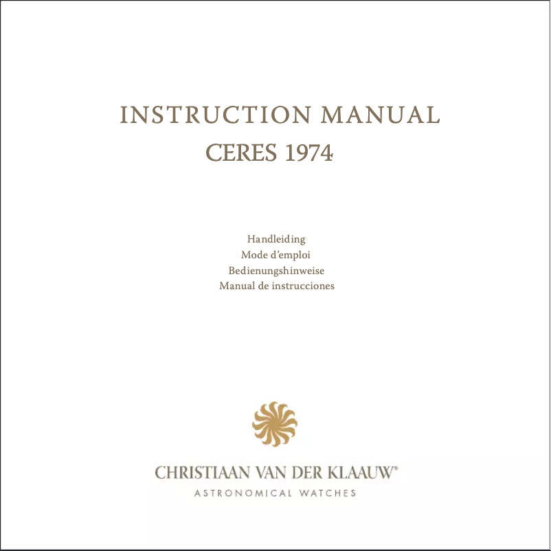 Page n°1 - Manuel utilisateur Christiaan van der Klaauw Ceres 1974 CKCR3326