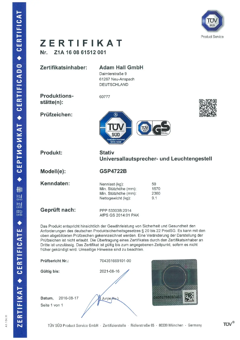 Page 1 de la notice Fiche technique Gravity SP 4722 B