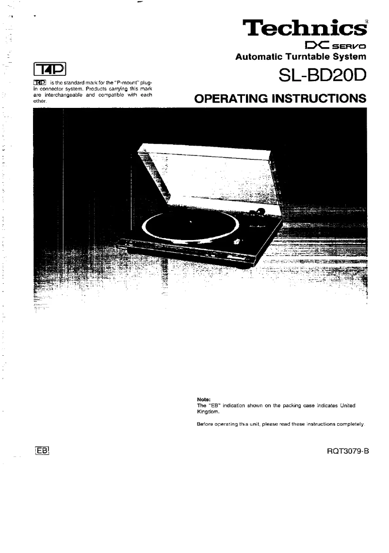 Page 1 de la notice Manuel utilisateur Technics SL-BD20D