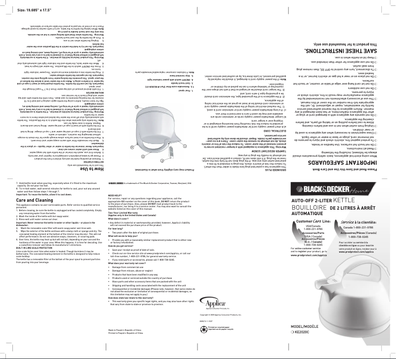 Image de la première page du manuel de l'appareil KE2020C